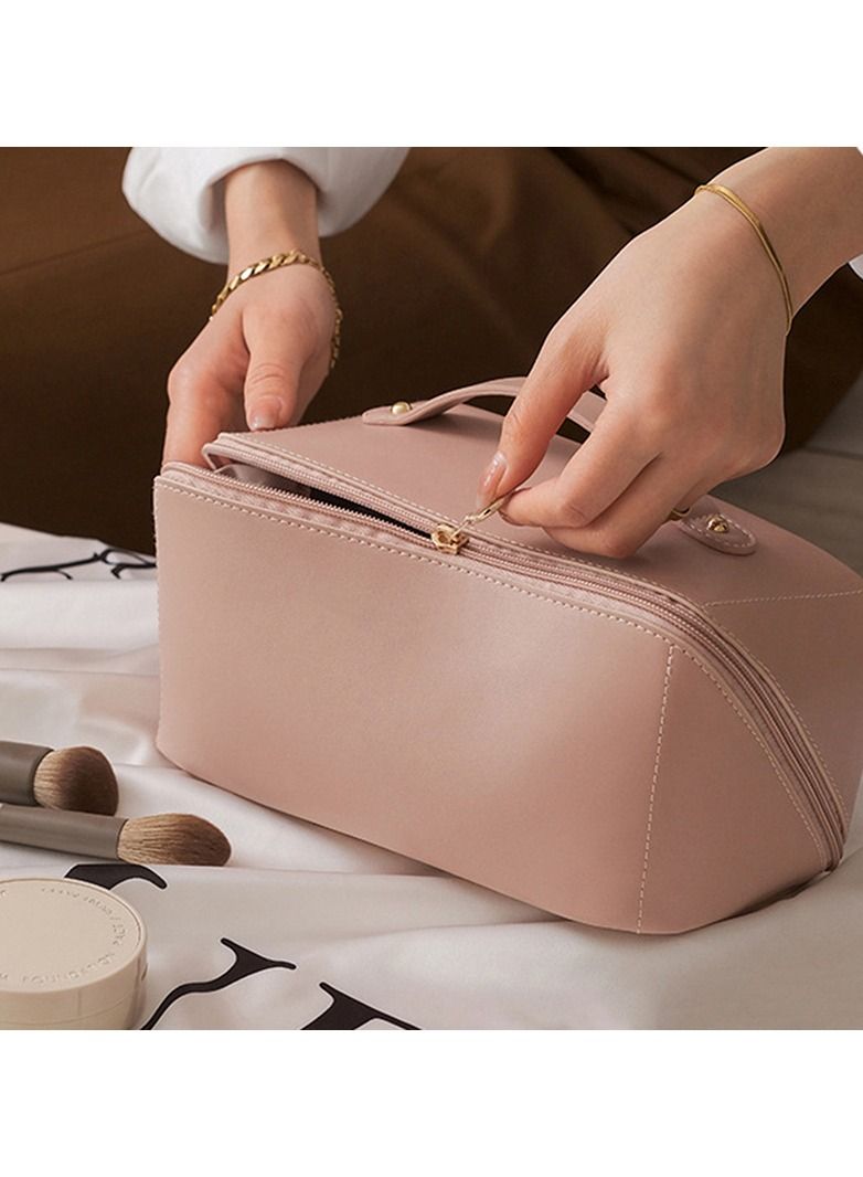 New Large Capacity Travel Cosmetic Multifunction Makeup Organizer pink - Image 3