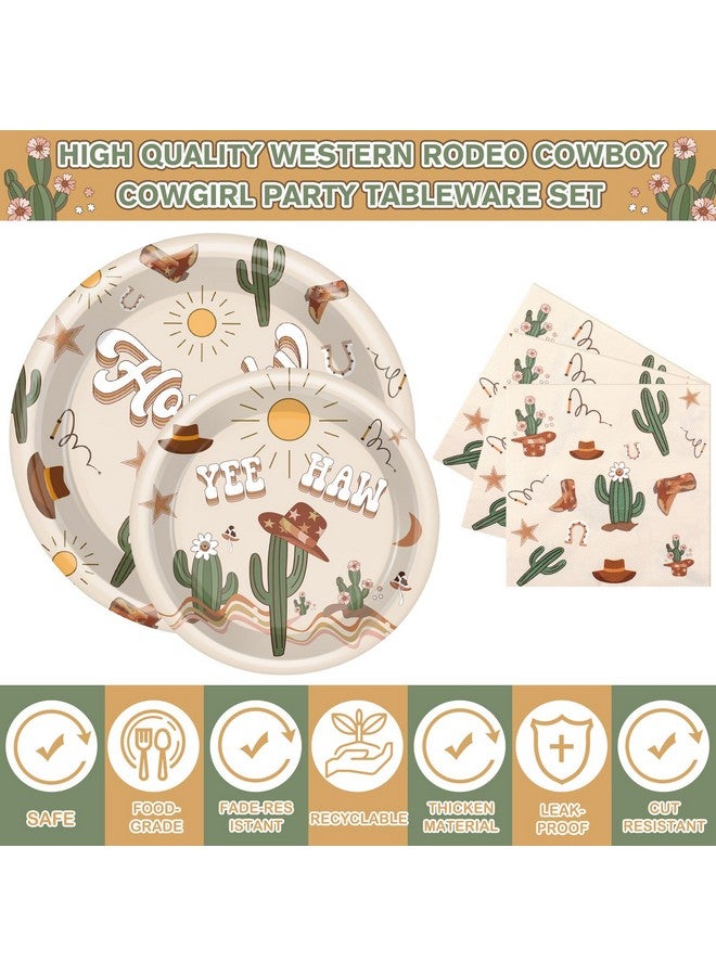 Romooa Romooa 168 Pcs Boho Western Rodeo Birthday Party Supplies Cowboy Birthday Party Decorations, Howdy Cowgirl Supplies, Yeehaw Western Baby Shower Favors, Wild West Theme Tableware  - Image 3