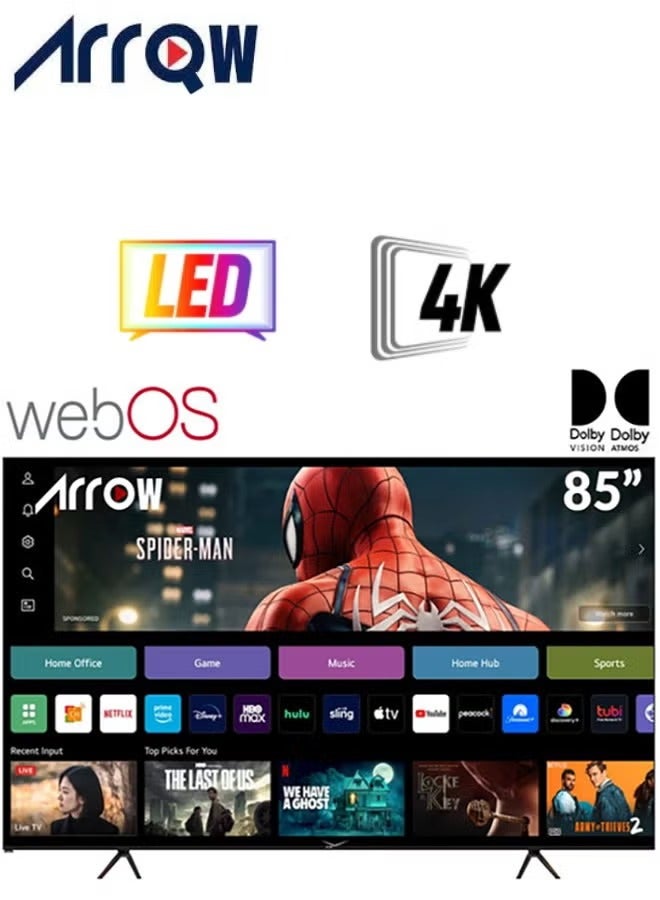 Arrow Smart Screen - 85 Inches - DLED - 4K UHD - WebOS - Remote Control - RO-85LPW - Image 1