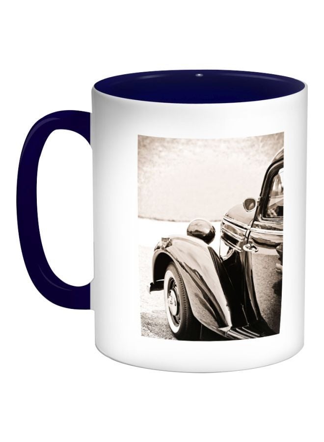 RYN A Car Of Old Style Printed Coffee Mug Dark Blue/Grey 11ounce