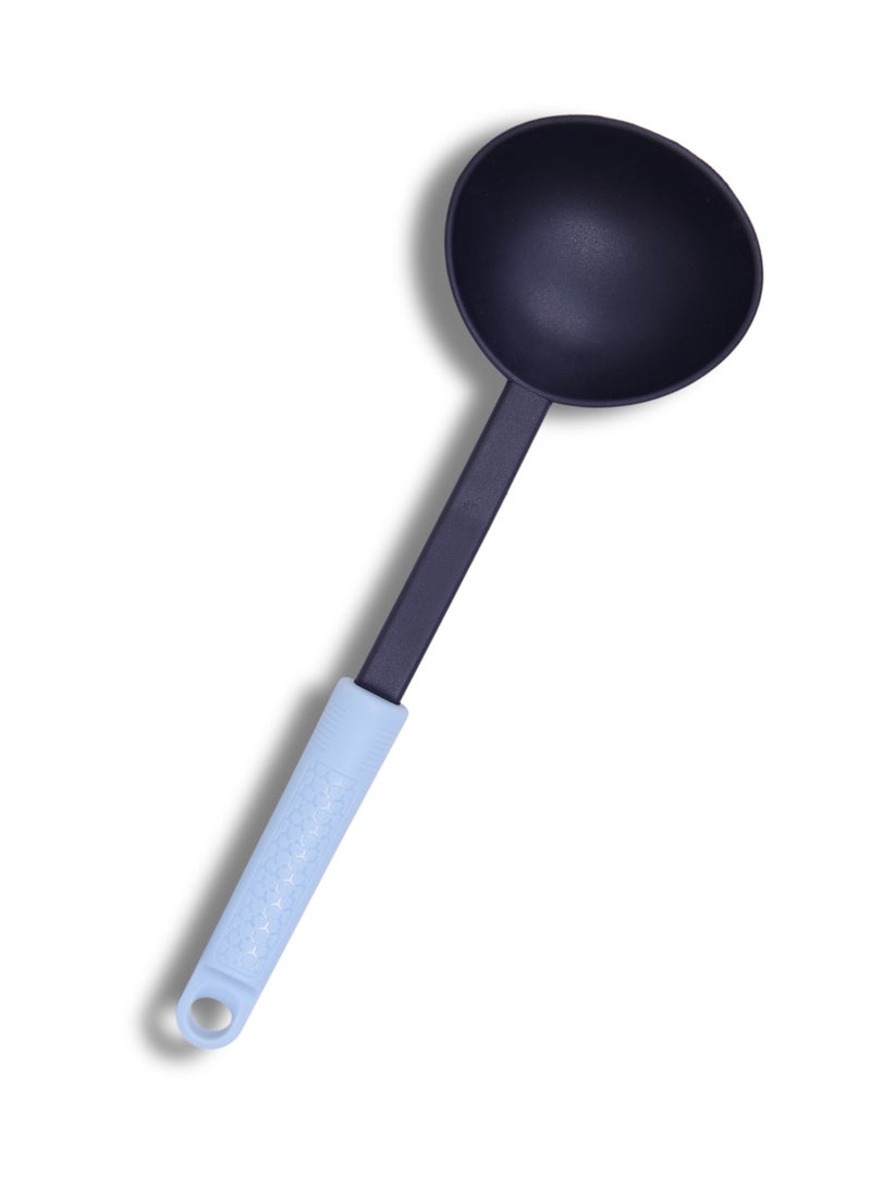 British Chef Soft  Nylon Ladle Spoon with Silicone Handle, Heat Resistance, Non Stick Flexible Ladle-Black & Light Grey BC-329 - Image 5