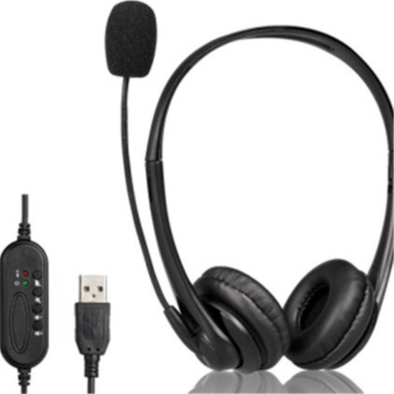 سماعات رأس USB: مادة ABS سوداء، توصيل واستخدام فوري - سماعات رأس مع عزل ضوضاء وصوتي مع ميكروفون وجهي للدردشة عبر الإنترنت والألعاب والأجهزة المحمولة والكمبيوتر المكتبي و Mac ونظام Windows - Image 3