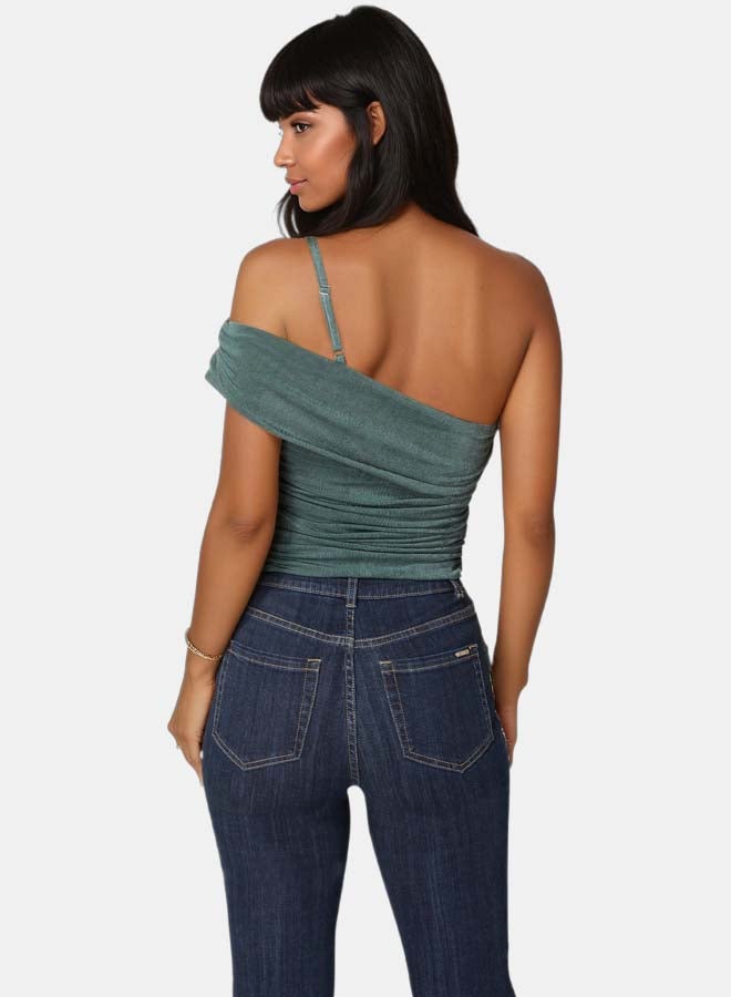 bebe Embellished One Shoulder Knit Top - Image 3