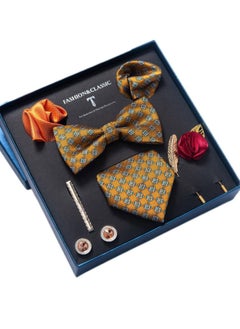 8pcs tie set bow tie men's accessories brooch brooch cufflinks formal suit accessories set