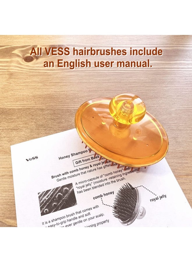 VESS Honey Shampoo Brush H600With Comb Honey And Royal Jelly Blendedfor Daily Scalp Care Women And Menmade In Japan - Image 4