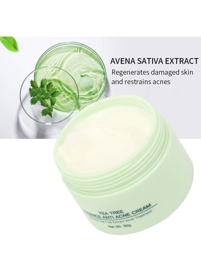 klarako Acne Treatment Cream, Tea Tree Serum Anti-Acne Repairing Face Skin Care Cream for Promoting Nutrient Absorption and Pore Cleansing - Image 2