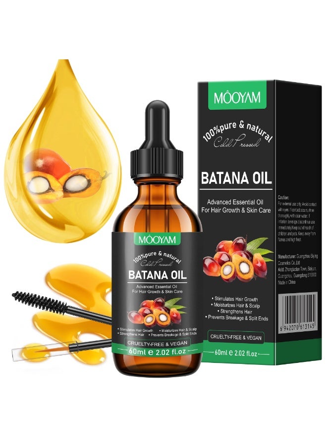 MOOYAM Batana Oil for Hair Growth 60ml,100% Pure Natural Batana Oil, Advanced Essential Oil for Hair Growth & Skin Care for Thin Hair Repair Damaged Hair Nourishes Loss Hair Growth Fit for All Hair Types - Image 1