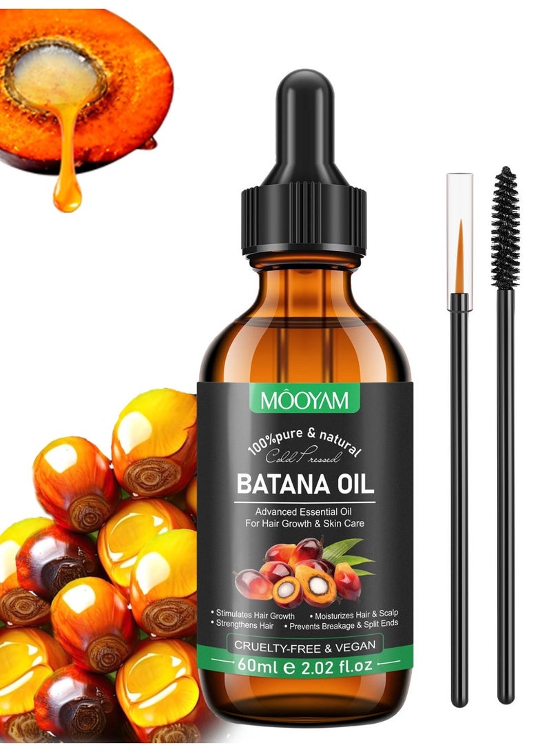 MOOYAM Batana Oil for Hair Growth and Skin Care 100% Pure & Natural Batana Oil Promotes Hair Growth, Prevents Hair Loss & Thinning, Improves Softness and Enhances Shine 60ml - Image 1