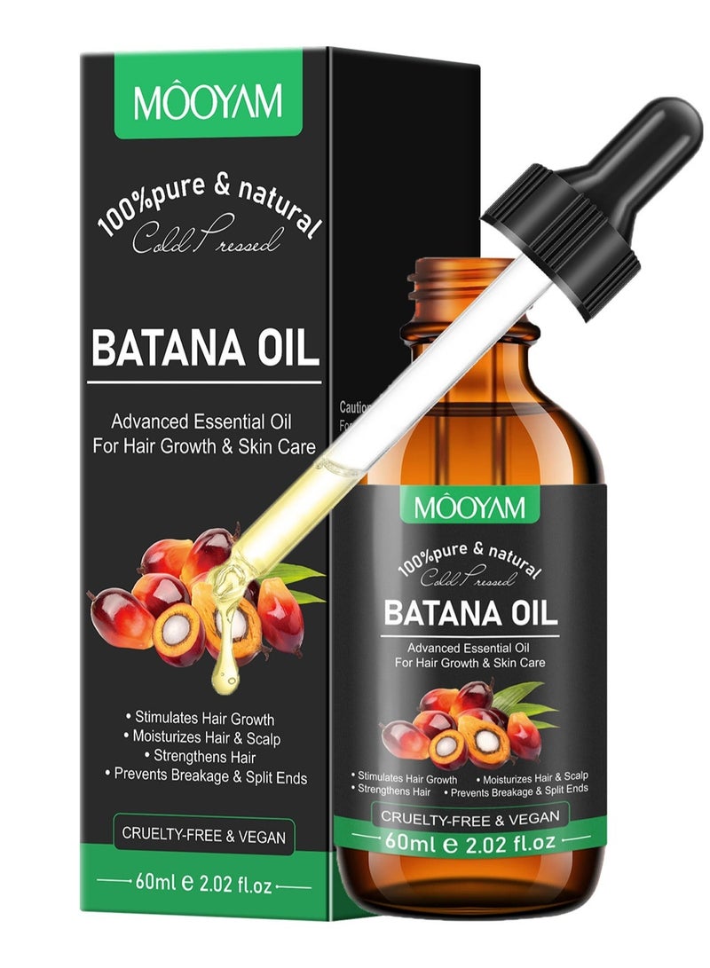 MOOYAM Batana Oil for Hair Growth and Skin Care 100% Pure & Natural Batana Oil Promotes Hair Growth, Prevents Hair Loss & Thinning, Improves Softness and Enhances Shine 60ml - Image 1