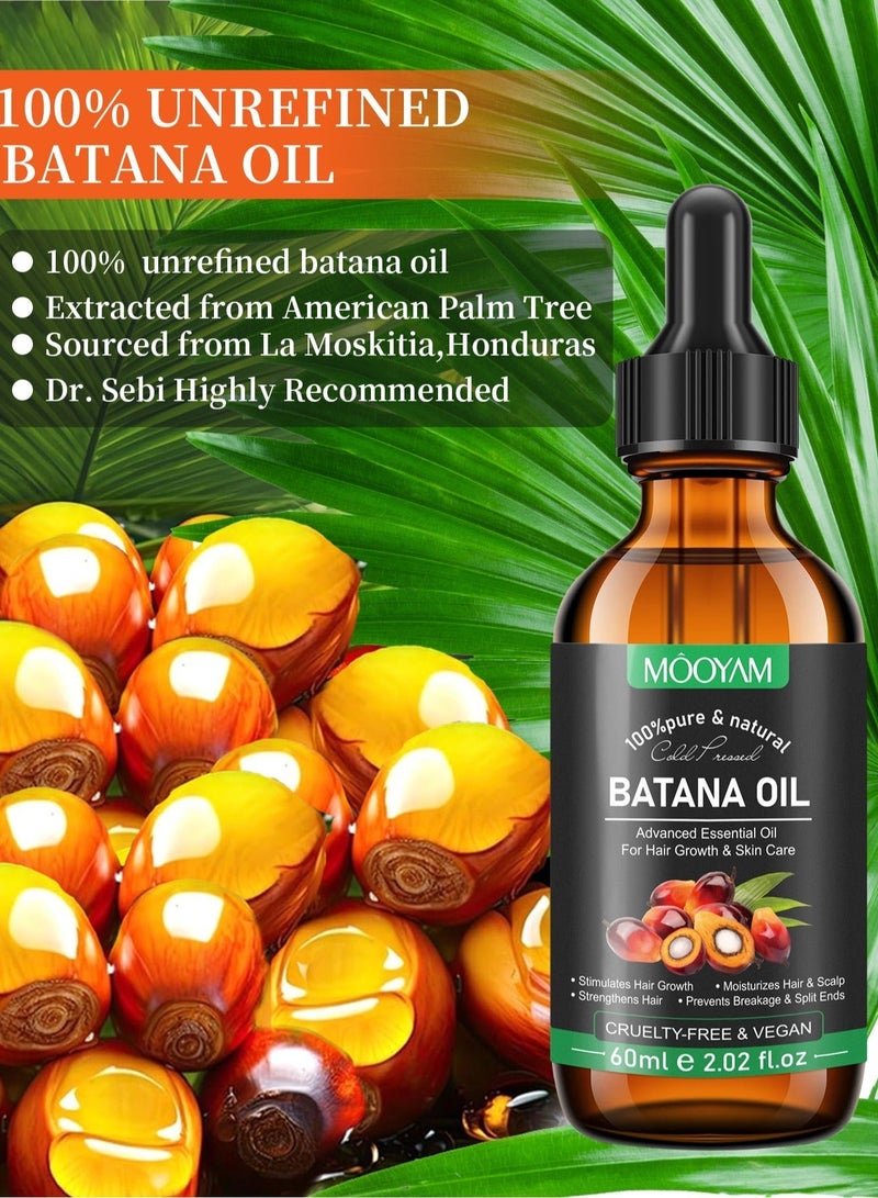MOOYAM Batana Oil for Hair Growth and Skin Care 100% Pure & Natural Batana Oil Promotes Hair Growth, Prevents Hair Loss & Thinning, Improves Softness and Enhances Shine 60ml - Image 2