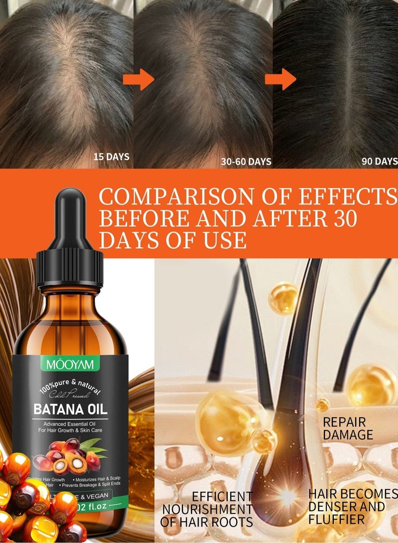 MOOYAM Batana Oil for Hair Growth and Skin Care 100% Pure & Natural Batana Oil Promotes Hair Growth, Prevents Hair Loss & Thinning, Improves Softness and Enhances Shine 60ml - Image 5