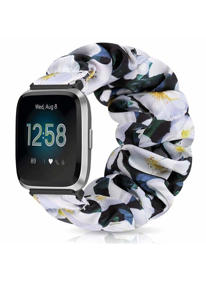 Shuyo 10 PACK Scrunchie Bands Compatible with Fitbit Versa/Versa 2/Versa Lite Special Edition Women Girl Elastic Stretch Fabric Strap Pattern Printed Scrunchy Replacement Bracelet Wristband(23mm L) - Image 2