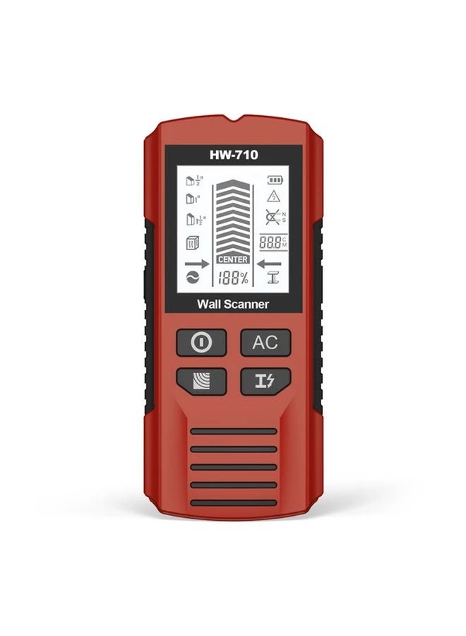 Red Wall Metal Detector Scanner Precision Nail Stud Finder LCD HD Display Battery Powered - Image 1