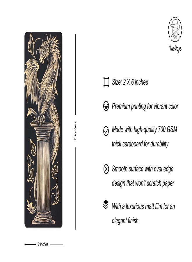 TwoDays Fantasy Merch Bookmarks for Book Lovers, Tarot Witchy Dragons Gothic Horror Book Accessories for Bookish Gifts (Set of 10, 6'' X 2'') - Image 2