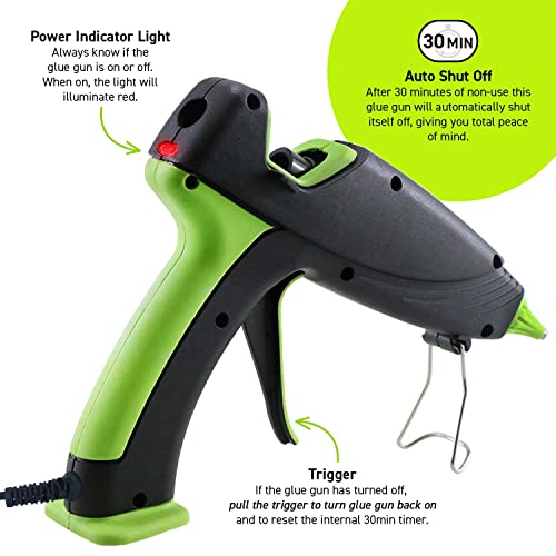 Surebonder Hot Glue Gun and Glue Sticks, Full Size 100W Dual Temperature Hot Glue Gun with 20 All Purpose Glue Sticks, 30 Minute Auto-Shut-Off, Black - Image 4