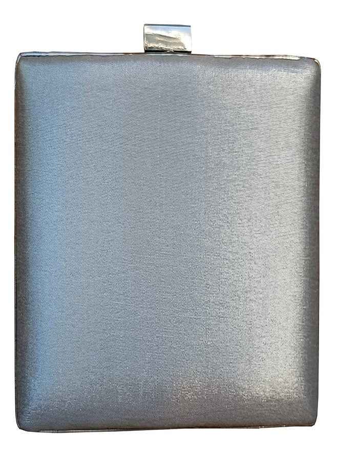 DUCHESS Women's Hand Embroidered Silver Clutch Bags for Party and Formal Events - Image 3