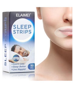 Elaimei 90 Pcs Mouth Tape for Sleeping Sleep Strips Mouth Tape Improve Bad Habits Snoring Sleep Talk Drooling Improved Nighttime Sleeping for Men and Women  - Image 1