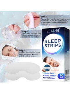 Elaimei 90 Pcs Mouth Tape for Sleeping Sleep Strips Mouth Tape Improve Bad Habits Snoring Sleep Talk Drooling Improved Nighttime Sleeping for Men and Women  - Image 3