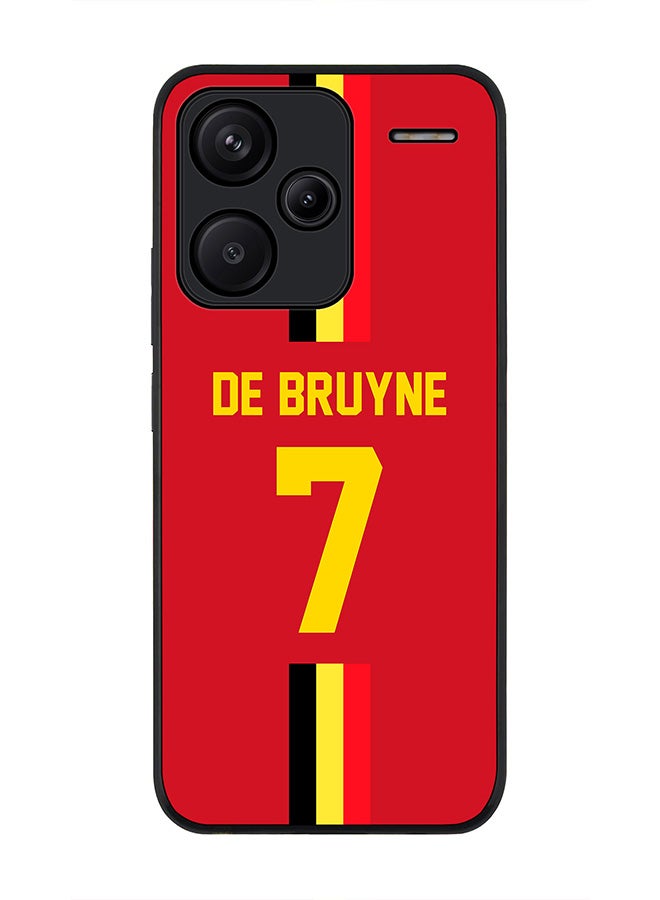 Stylizedd Rugged Black Edge Case for Xiaomi Redmi Note 13 Pro Plus, Slim fit Case Thin Cover -  Football Team - Belgium, Player Name - De Bruyne - Image 1