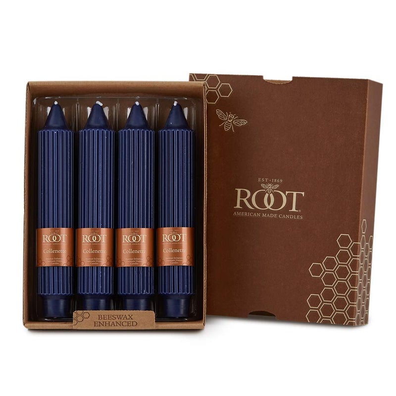 Root Candles Unscented Dinner Candles Premium Beeswax Blend Boxed Candle Set, 7-Inch, Abyss, 4-Count - Image 4