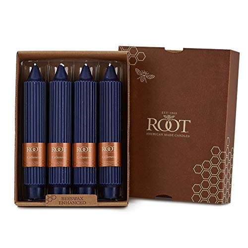 Root Candles Unscented Dinner Candles Premium Beeswax Blend Boxed Candle Set, 7-Inch, Abyss, 4-Count - Image 1