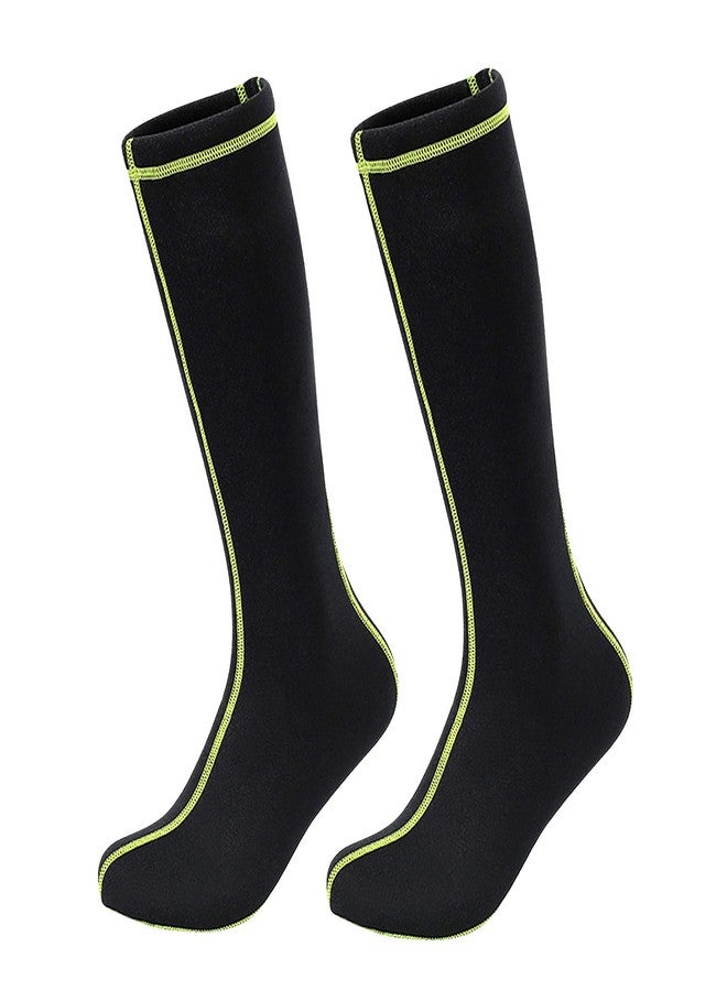 PURFUN Men Women Long Diving Socks Anti-Slip Wetsuit Boots Neoprene Knee Length Socks Flexible Warm Water Fin Socks Water Shoes for Beach Swimming Snorkeling Canoeing Surfing Paddling Spearfishing Sailing - Image 1