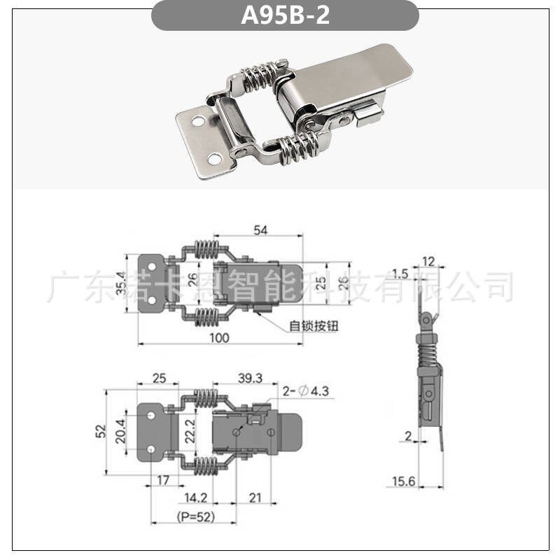 Stainless steel spring buckle pressing buckle lock PKBS1/2 Spring card anti-loose adjustable buckle A95B-2 A95B-2