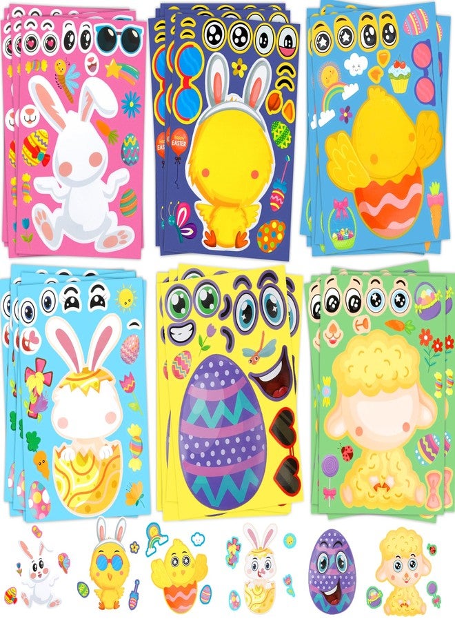 ChicQuench Easter Stickers, 30 Sheets Easter Basket Stuffers for Kids Toddlers, Make A Face Stickers, Easters Crafts Sticker for Kids, Make Your Own Animal Stickers for Easters Gifts Activities Party Favors - Image 1