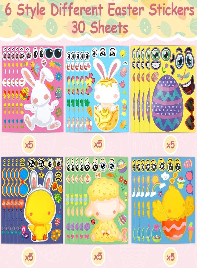 ChicQuench Easter Stickers, 30 Sheets Easter Basket Stuffers for Kids Toddlers, Make A Face Stickers, Easters Crafts Sticker for Kids, Make Your Own Animal Stickers for Easters Gifts Activities Party Favors - Image 3