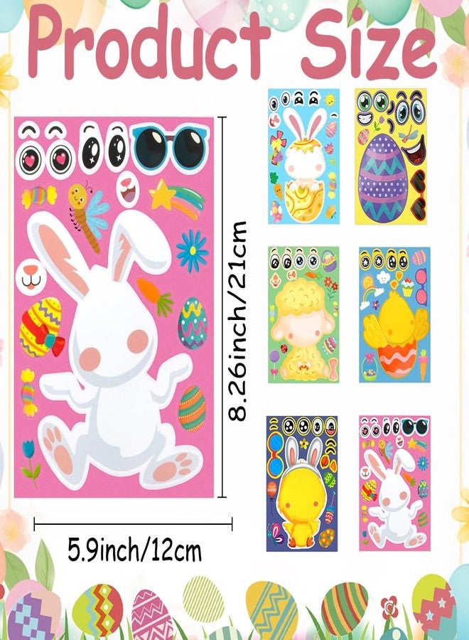 ChicQuench Easter Stickers, 30 Sheets Easter Basket Stuffers for Kids Toddlers, Make A Face Stickers, Easters Crafts Sticker for Kids, Make Your Own Animal Stickers for Easters Gifts Activities Party Favors - Image 2