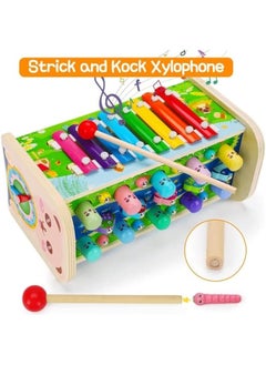 DURKU Montessori Educational Hammering Pounding Toy Set - Wooden Fishing Game Xylophone for 1-4 Year Olds - Sensory Development, Fine Motor Skills - Toddler Activities, Great Gifts  - Image 3