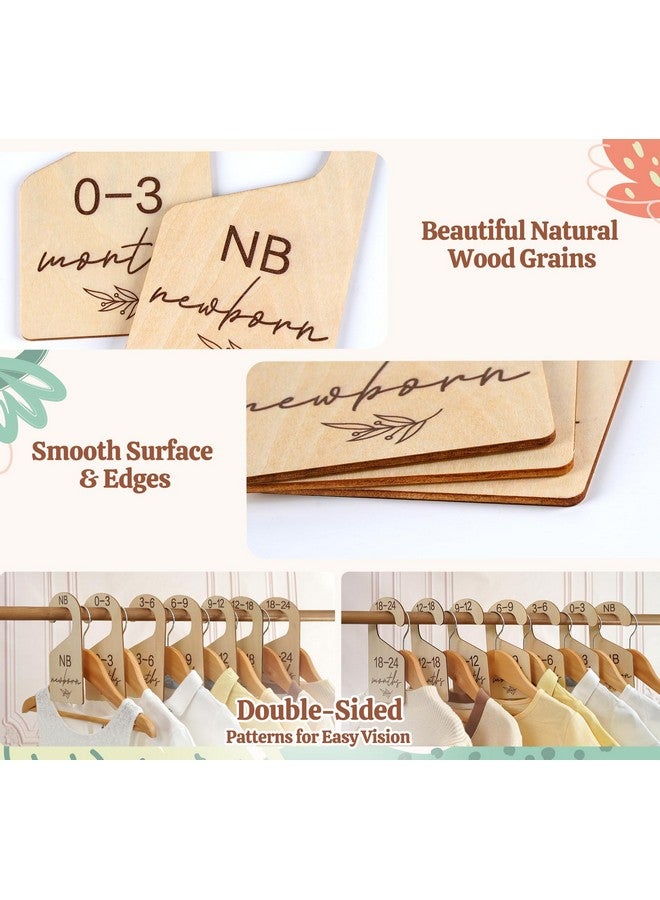 HOUISM Beautiful Baby Closet Dividers for Clothes Organizer - Wooden Double-Sided Gender Neutral Size Dividers from Newborn to 24M for Nursery Decor & Organization Baby Party Gift Set - Image 4