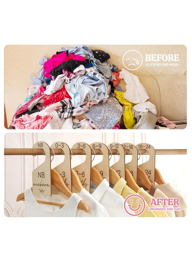 HOUISM Beautiful Baby Closet Dividers for Clothes Organizer - Wooden Double-Sided Gender Neutral Size Dividers from Newborn to 24M for Nursery Decor & Organization Baby Party Gift Set - Image 2