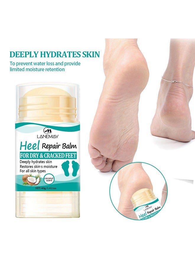 لينماي بلسم إصلاح الكعب للأقدام الجافة والمتشققة ، كريم إصلاح الكعب بزبدة الشيا وجوز الهند وزيت الزيتون ، يرطب البشرة بعمق استعادة رطوبة البشرة يعزز البشرة الجافة والتالفة إصلاح كريم القدم المغذي 40 جم - Image 3