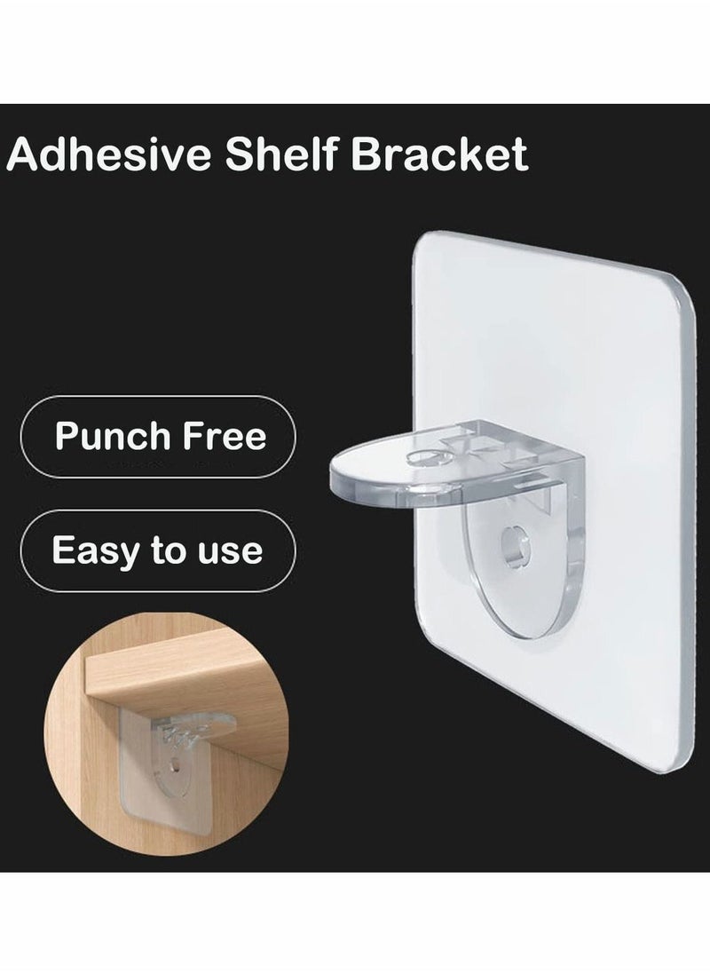 Punch Free Shelf Support Peg, 30 pcs Self Adhesive Shelves Clips for Kitchen Cabinet, Book Shelves, Strong Partition Holders Pin, Strong Partition Pin for Closet, Brackets Clapboard Layer  - Image 3