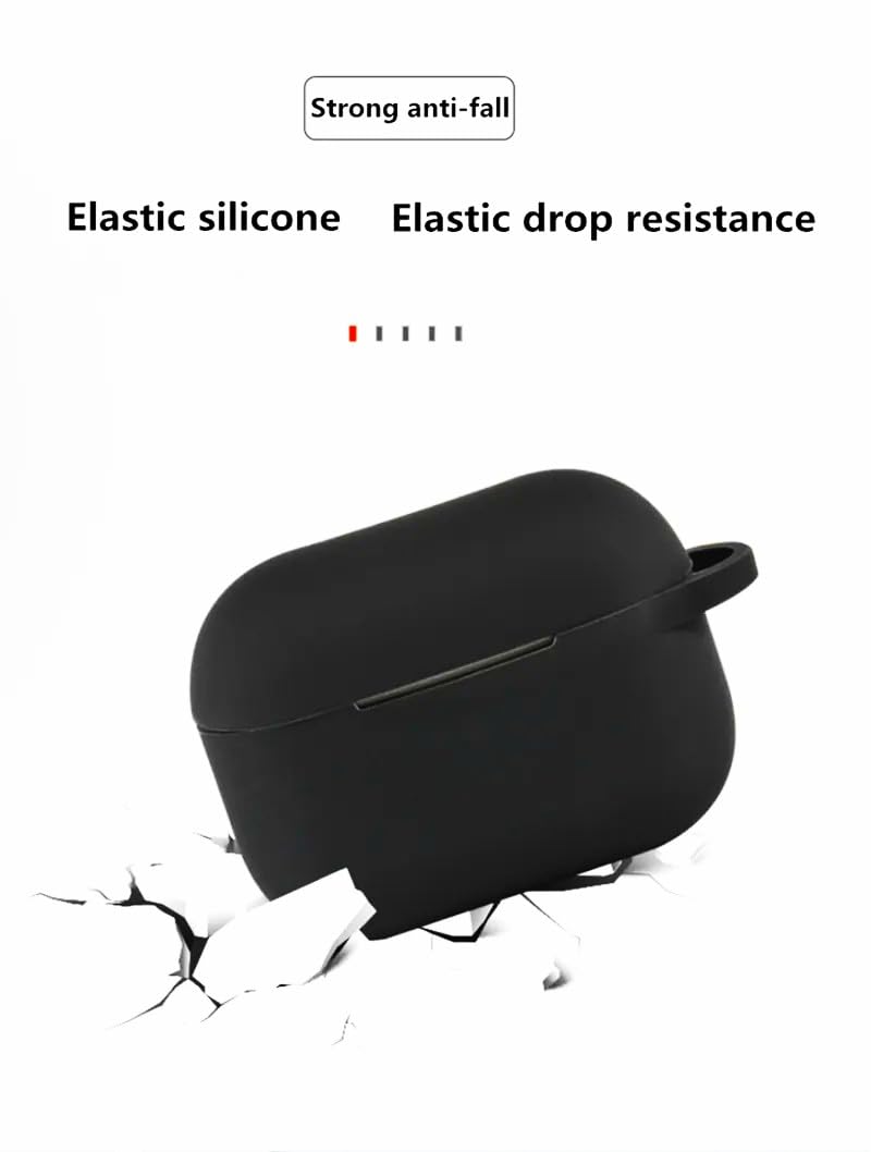 Gladiadora® Airpods 4 Cover Silicone Case (2024) Active Noise Cancellation (ANC) with Keychain Protective Case (Black) - Image 3