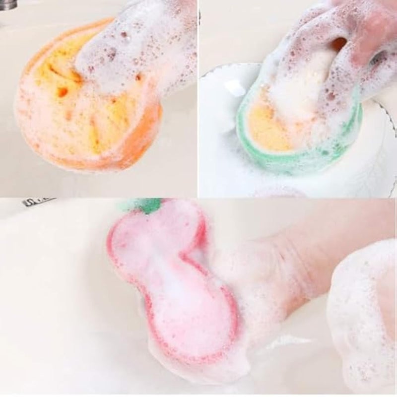 Delicate Fruit Bath Sponges and Baby Bath Tools Set - 100 Pieces Limited Time Bath Bomb Cleaning Sponge and Exfoliating Brushes, - Image 4