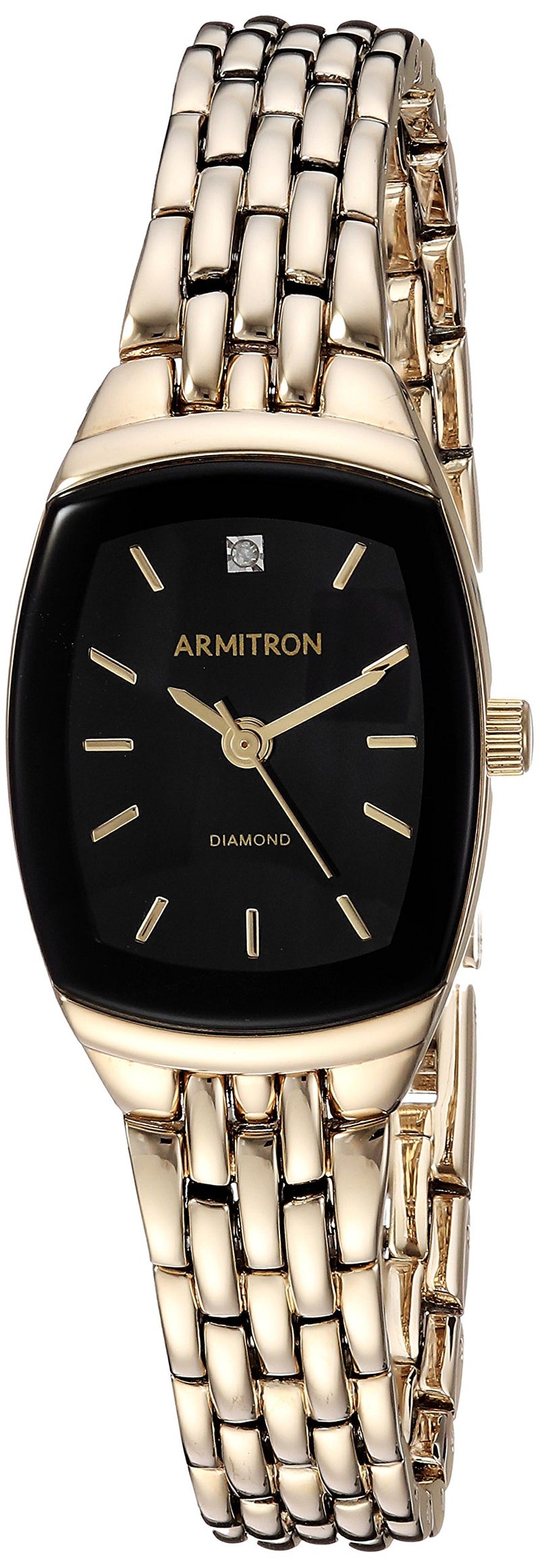 Armitron Women's 75/5195BKGP Diamond Accented Black Dial Gold-Tone Bracelet Watch - Image 1