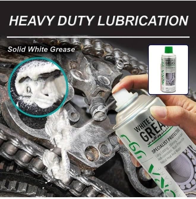 Nora N-511 PC10661 White Lithium Grease 450ml | All-Weather Heavy-Duty Lubricant | Long-Lasting Metal-to-Metal Protection | Heat & Water Resistant - Image 4