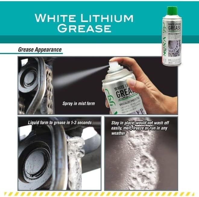 Nora N-511 PC10661 White Lithium Grease 450ml | All-Weather Heavy-Duty Lubricant | Long-Lasting Metal-to-Metal Protection | Heat & Water Resistant - Image 2