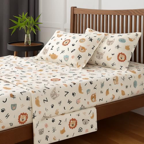Bhoomi Impex Kids Bedsheet - Fun Dino Print Bedding for Boys & Girls - Soft & Wrinkle-Free King Size Bed Sheet 108x108 Inch - Cute & Colorful Bedsheet for Kids Room - Includes Pillow Covers - Image 2