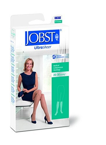 JOBST جوبست أولتراشير ضغط دعم حتى الفخذ مع شريط نقاط السيليكون 2030 مم زئبق صغير مغلق من الأمام متوسط طبيعي 119793 - Image 5