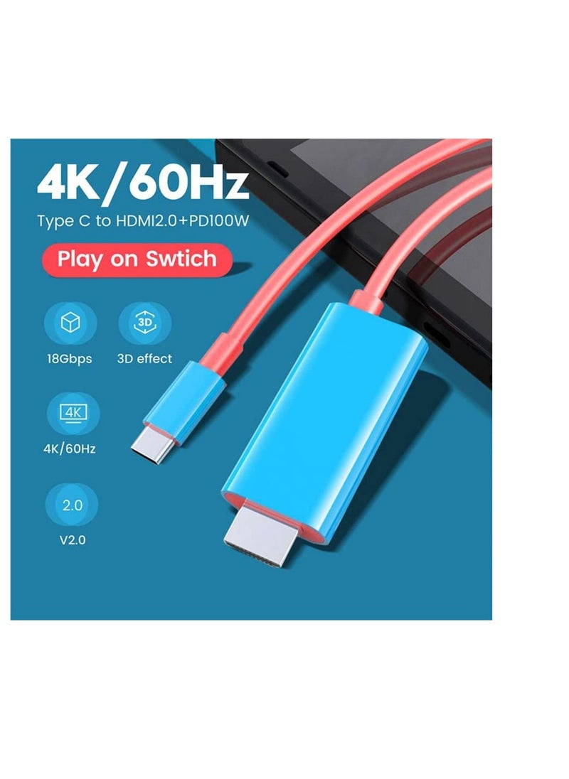 SYOSI Portable Switch Dock  USB Type C to HDMI Conversion Cable for TV Docking Mode on Switch, Steam Deck, Samsung Dex Station, and S21S20Note20TabS7 4K for Travel  - Image 2