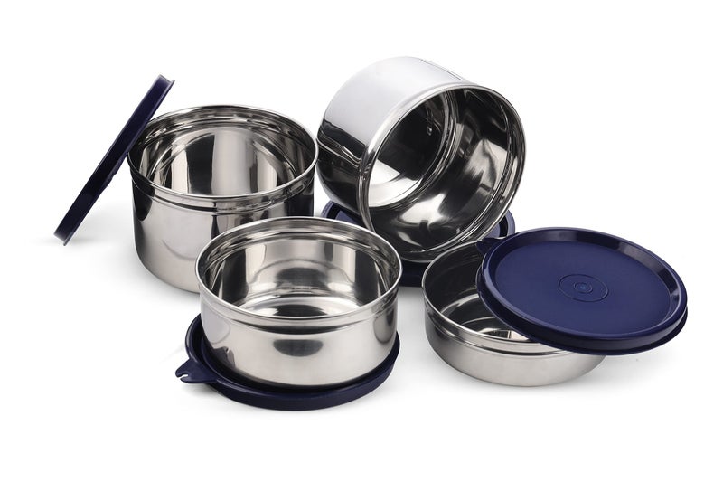 SOPL-OLIVEWARE Mega Lunch Box, 100% Leak Proof, 4 Stainless Steel Containers with Bpa Free Airtight Lids (300Ml, 450Ml & 2X600Ml), Fabric Bag (Blue) - Image 5