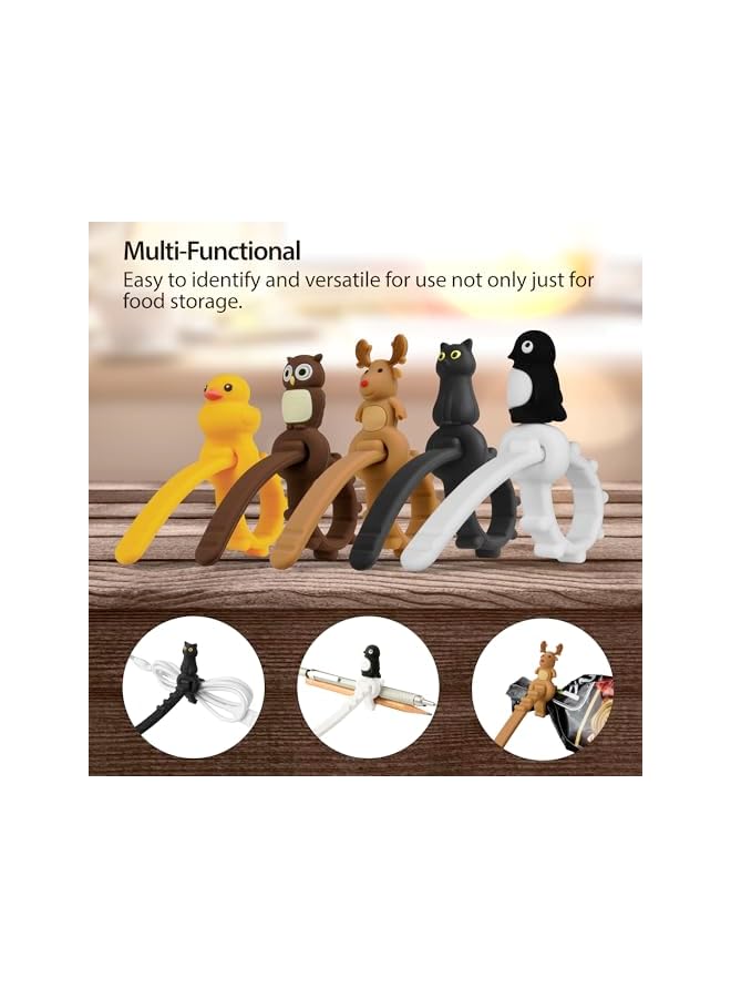 promass Silicone Ties Bag Clip, Cable Straps, Bread Tie, Reusable Rubber Twist Tie, All-Purpose Silicone Ties, Cable Ties, Silicone Cord, Household Snake Ties, Bag Sealing Clips, Character Sealed Tie - Image 3