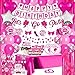 jenlion Hot Pink Birthday Party Decorations for Women GirlsHappy Birthday BannerHanging SwirlFoil balloonsParty Supplies Decor for 10th 13th 16th 18th 21st - Image 2