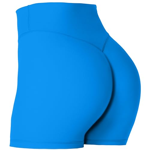 Sunzel 5" High Waist Biker Shorts for Women No Front Seam Soft Yoga Workout Gym Bike Shorts Tummy Control Squat Proof Blue - Image 1