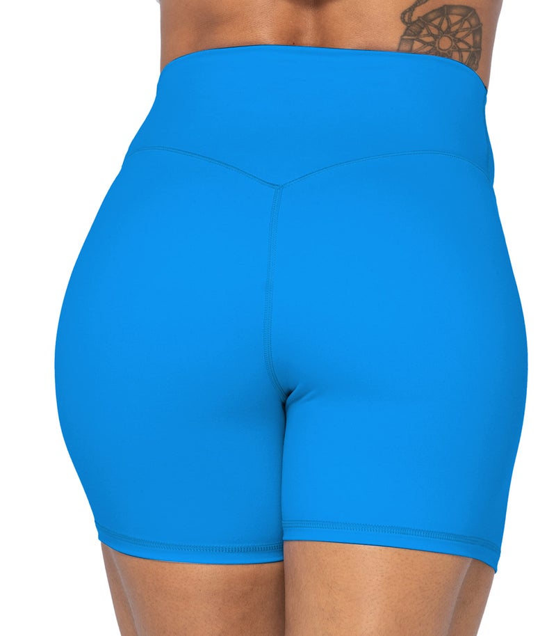 Sunzel 5" High Waist Biker Shorts for Women No Front Seam Soft Yoga Workout Gym Bike Shorts Tummy Control Squat Proof Blue - Image 4