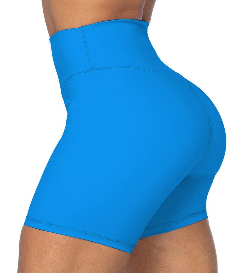 Sunzel 5" High Waist Biker Shorts for Women No Front Seam Soft Yoga Workout Gym Bike Shorts Tummy Control Squat Proof Blue - Image 2