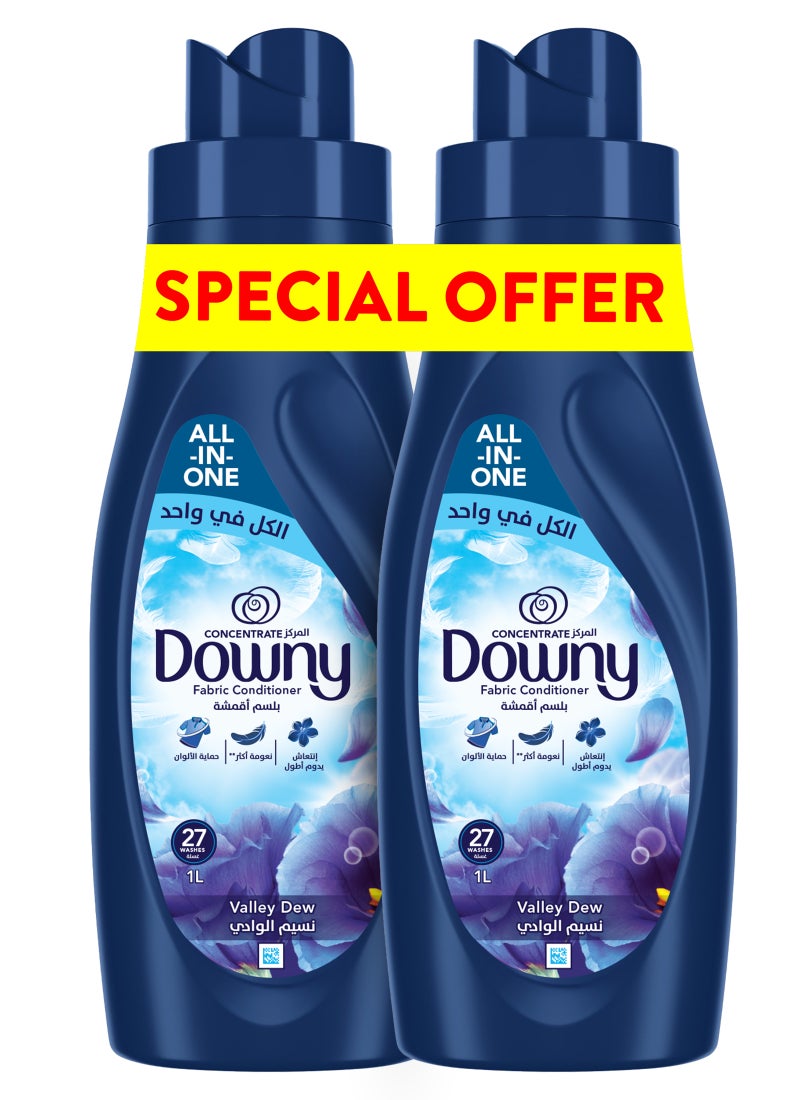 Downy Valley Dew Variant Fabric Conditioner For More Softness 2 x 1L  - Image 1